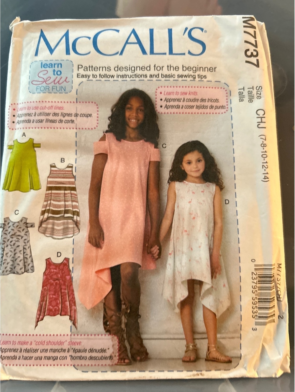 McCall's M7737 Girls' Easy Sew Dress Pattern Sizes 7-14